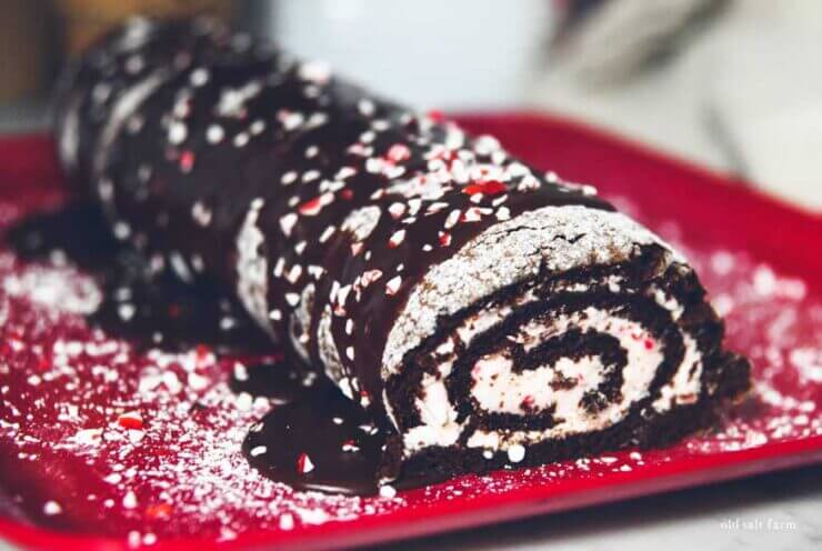 Chocolate Peppermint Cake Roll 