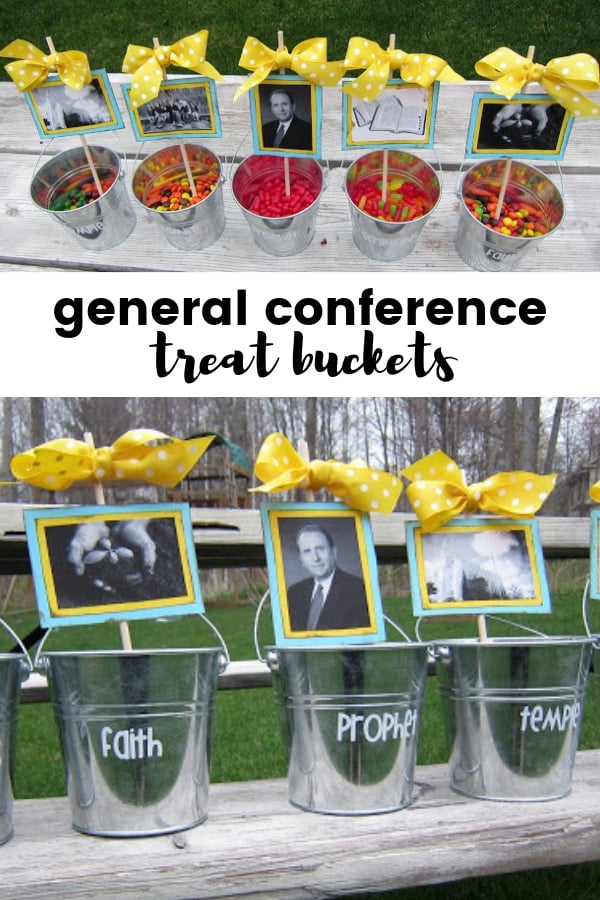 General Conference Treat Buckets | Conference ideas for Kids