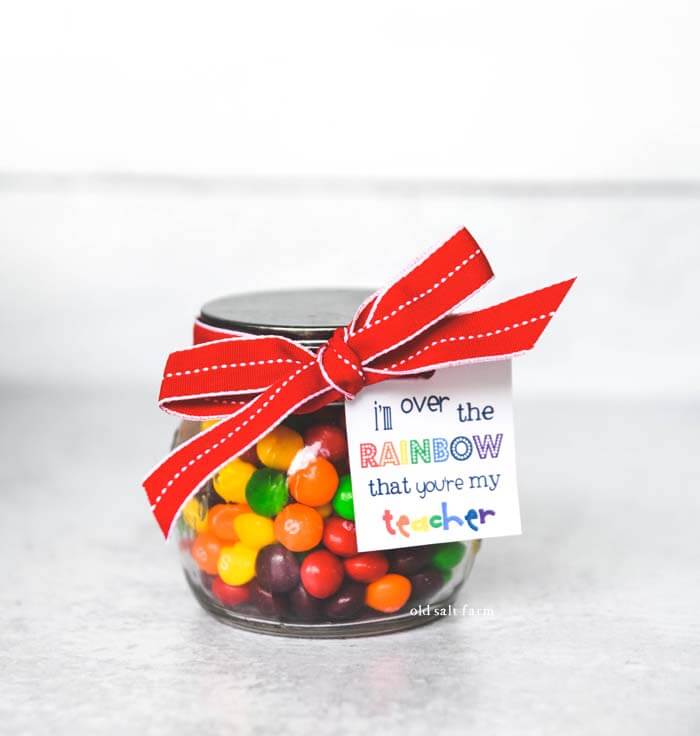 Over the Rainbow Teacher Gift idea  skittles
