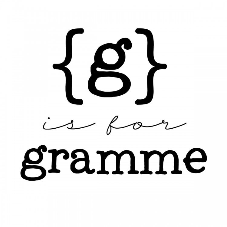 g is for gramme