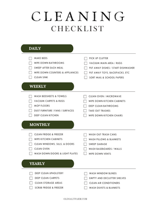 Easy Cleaning Schedule