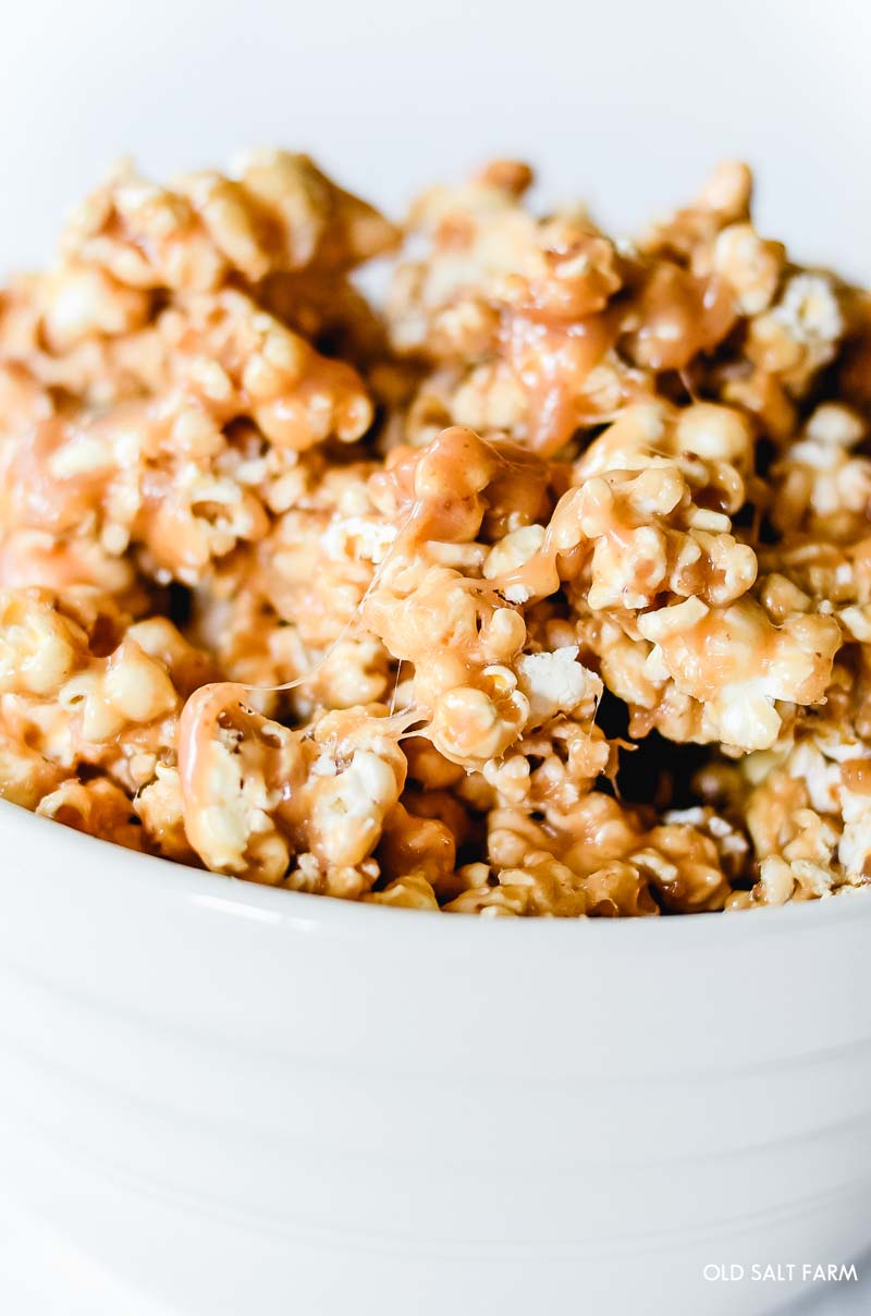 The BEST Chewy Caramel Popcorn
