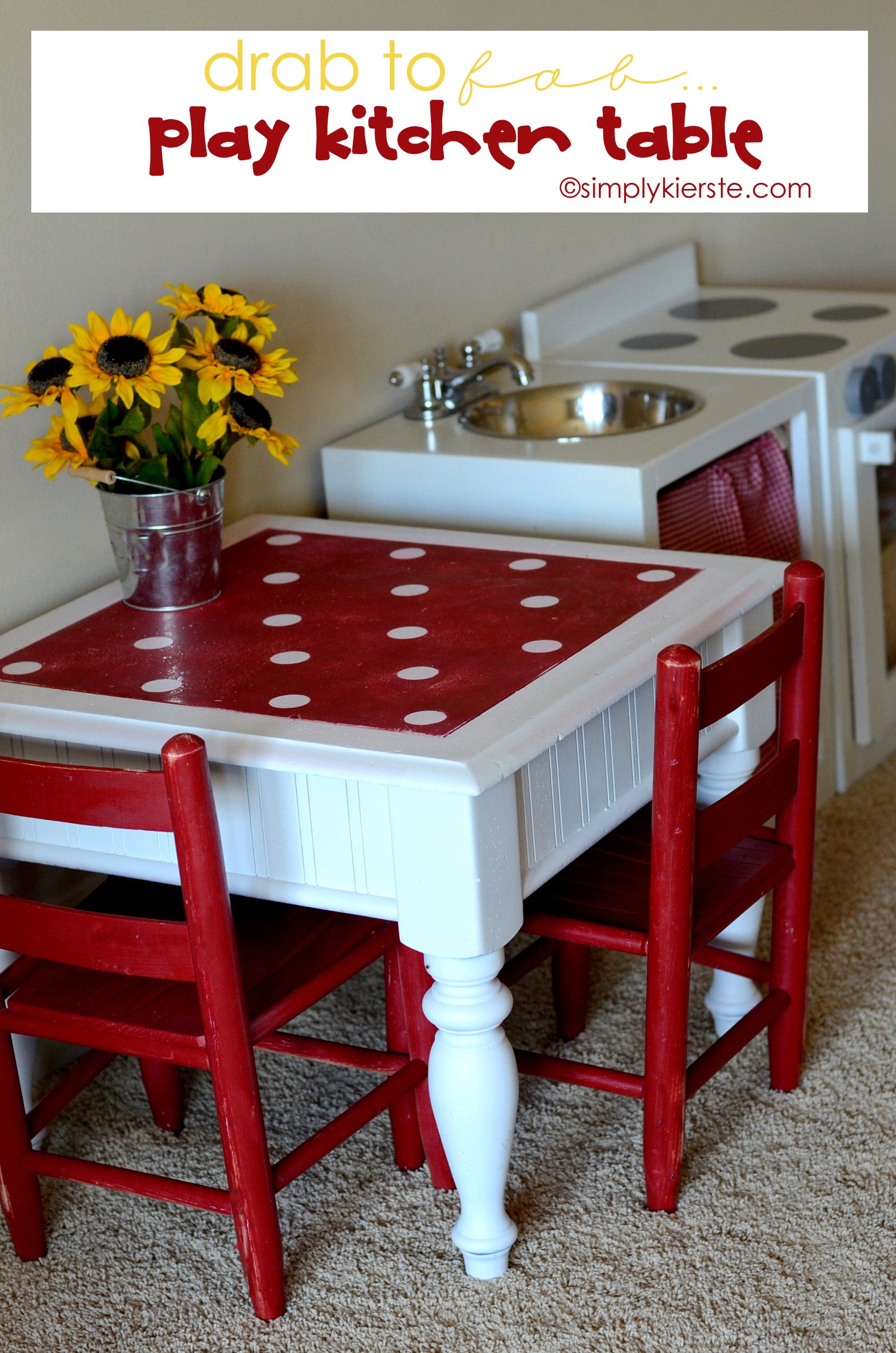 Drab to fab play kitchen table!