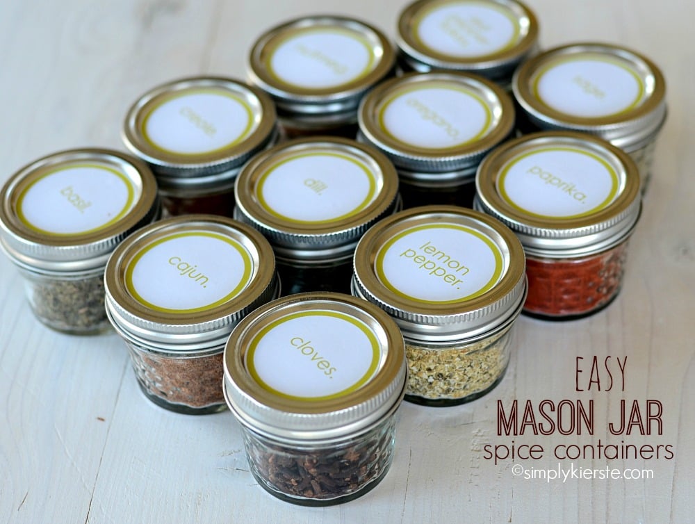 EASY MASON JAR SPICE CONTAINERS