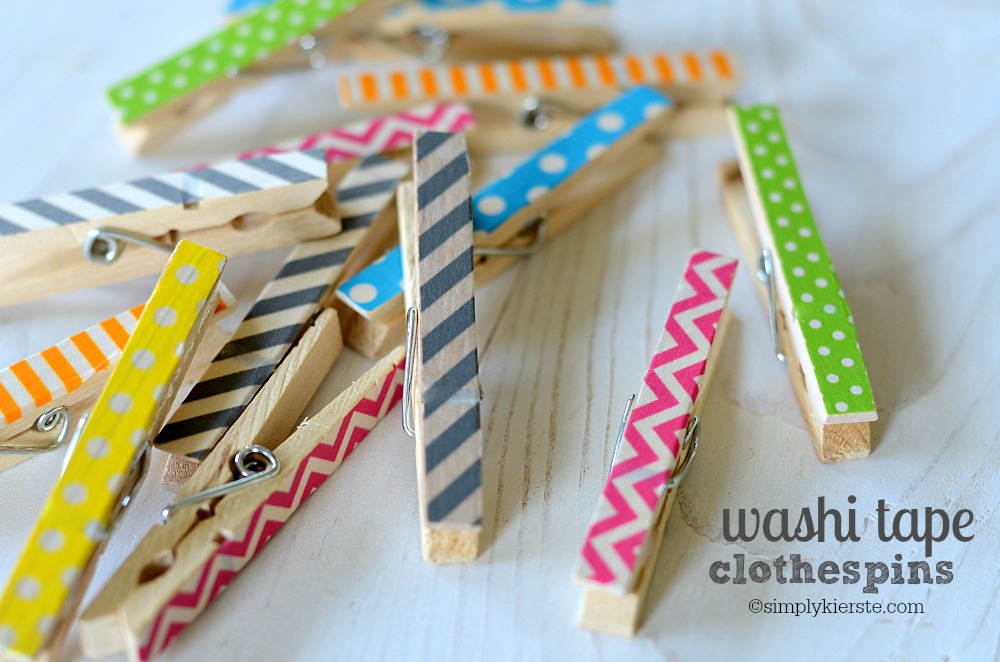Easy Peasy Washi Tape Clothespins + 10 Ways to Use Clothespins