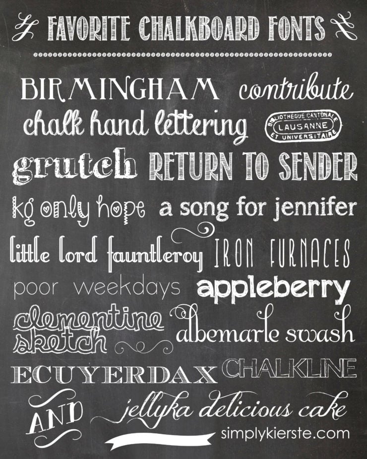 favorite chalkboard fonts | oldsaltfarm.com