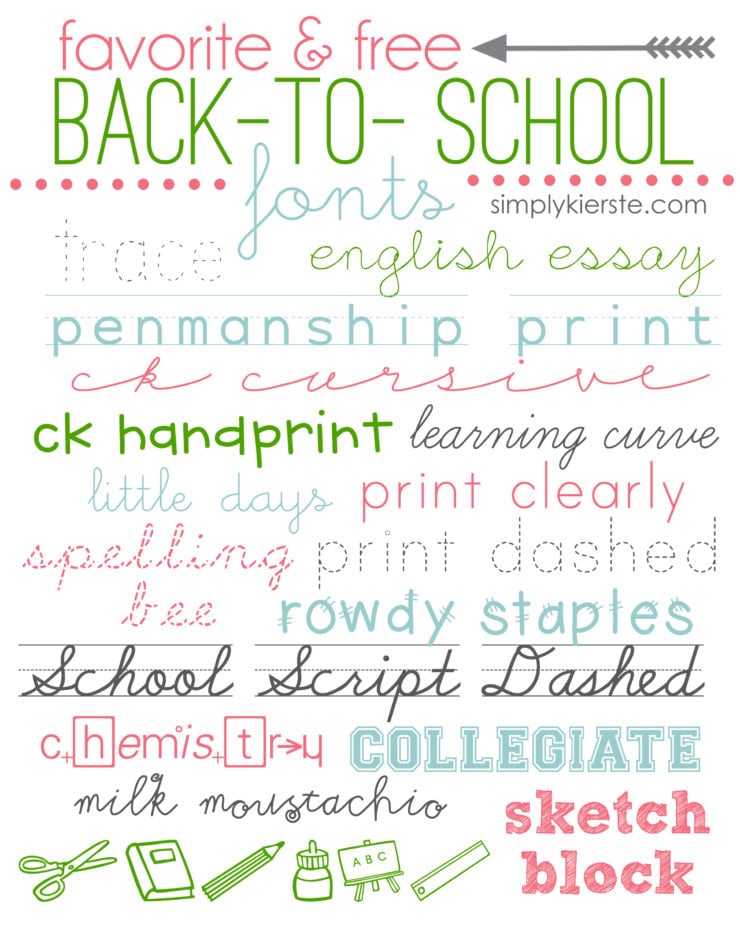 favorite & free back-to-school fonts | oldsaltfarm.com