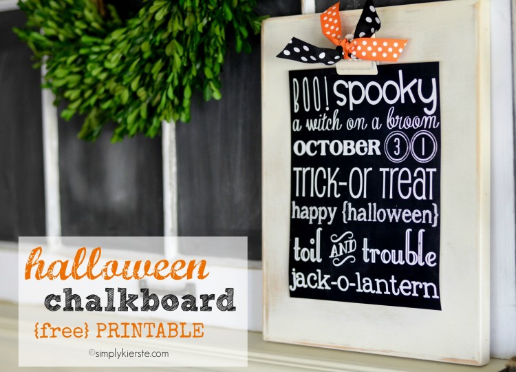 Halloween Chalkboard Printable | simplykierste. com
