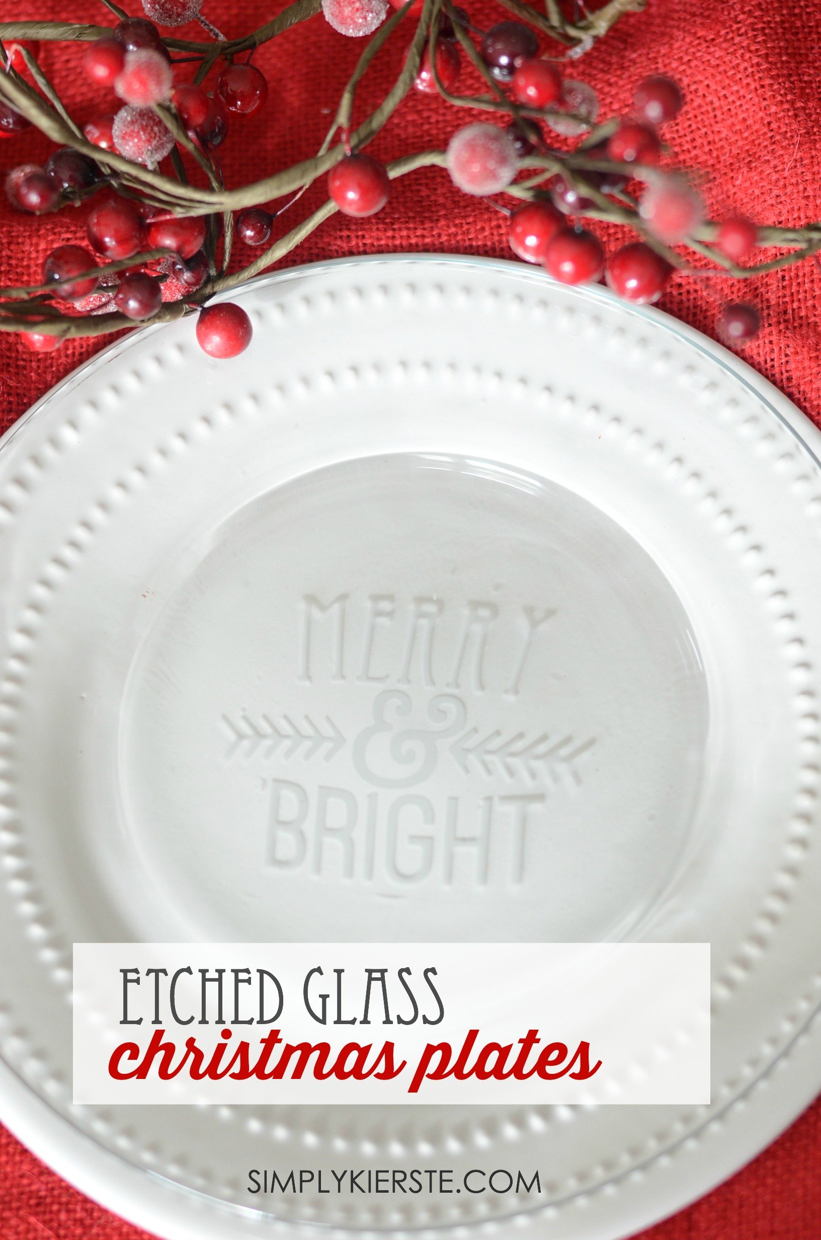 Etched Glass Christmas Plates