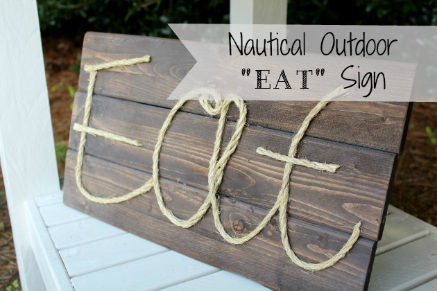 Nautical outdoor “eat” sign