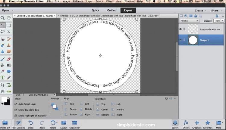 An easy way to create circular text in Photoshop Elements | oldsaltfarm.com