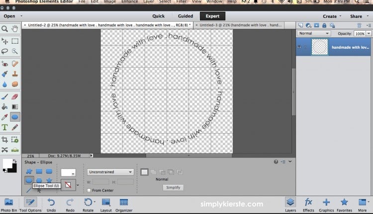 An easy way to create circular text in Photoshop Elements | oldsaltfarm.com