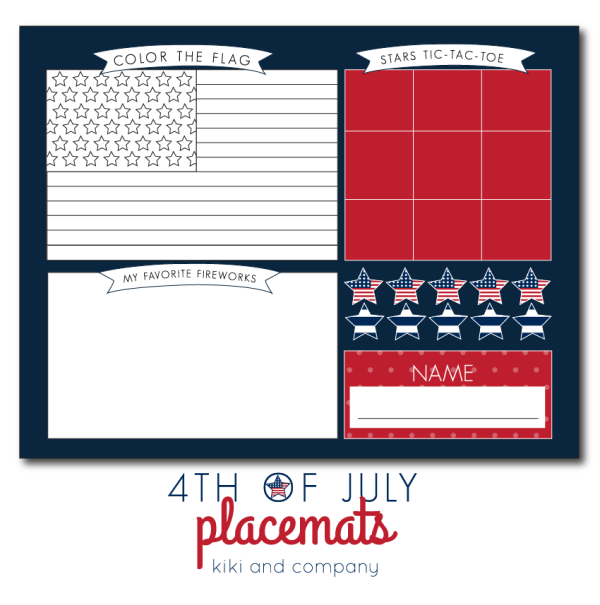 Keep kids busy with these adorable 4th of July placemats!