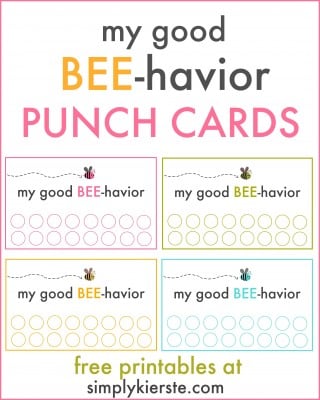 Good Behavior Punch Cards | oldsaltfarm.com