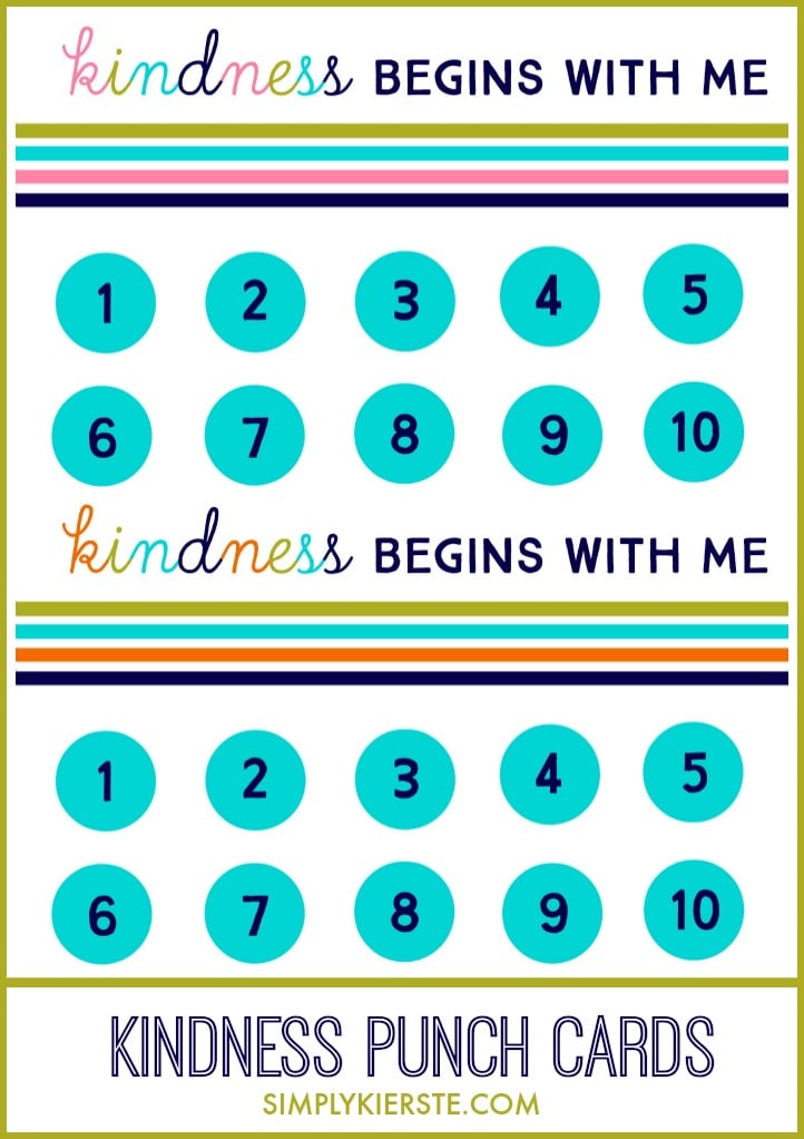 Are your kids arguing?  Try a kindness punch card!