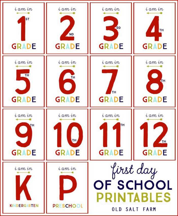 First Day of School Printables 