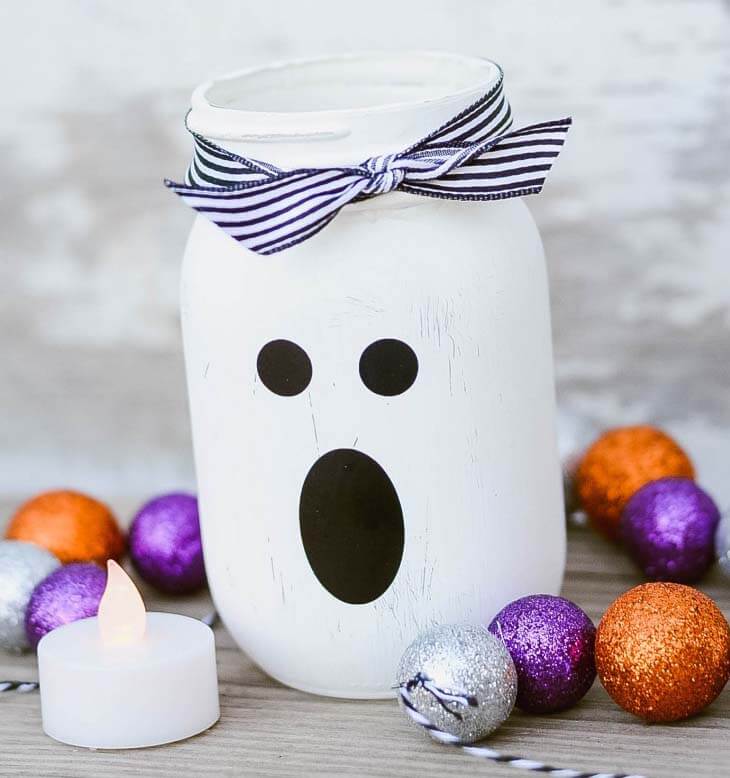 Mason Jar Ghost Lantern