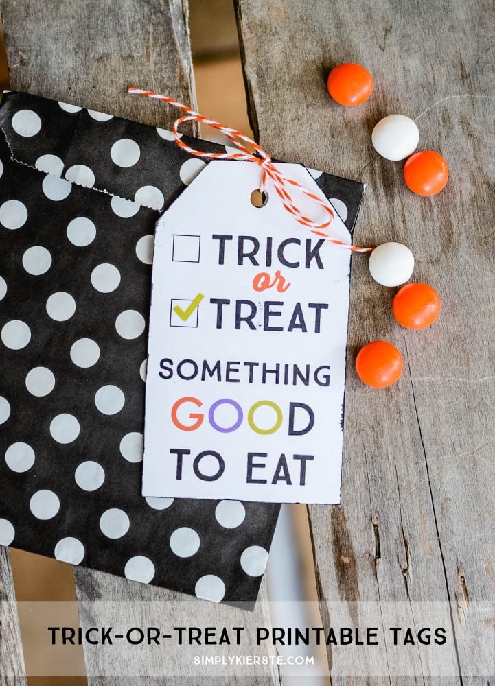 Trick-or-treat printable gift tags | oldsaltfarm.com