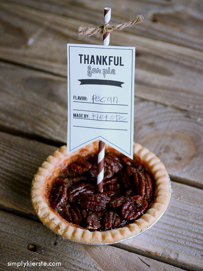 Thankful for Pie Printable Tags | siimplykierste.com