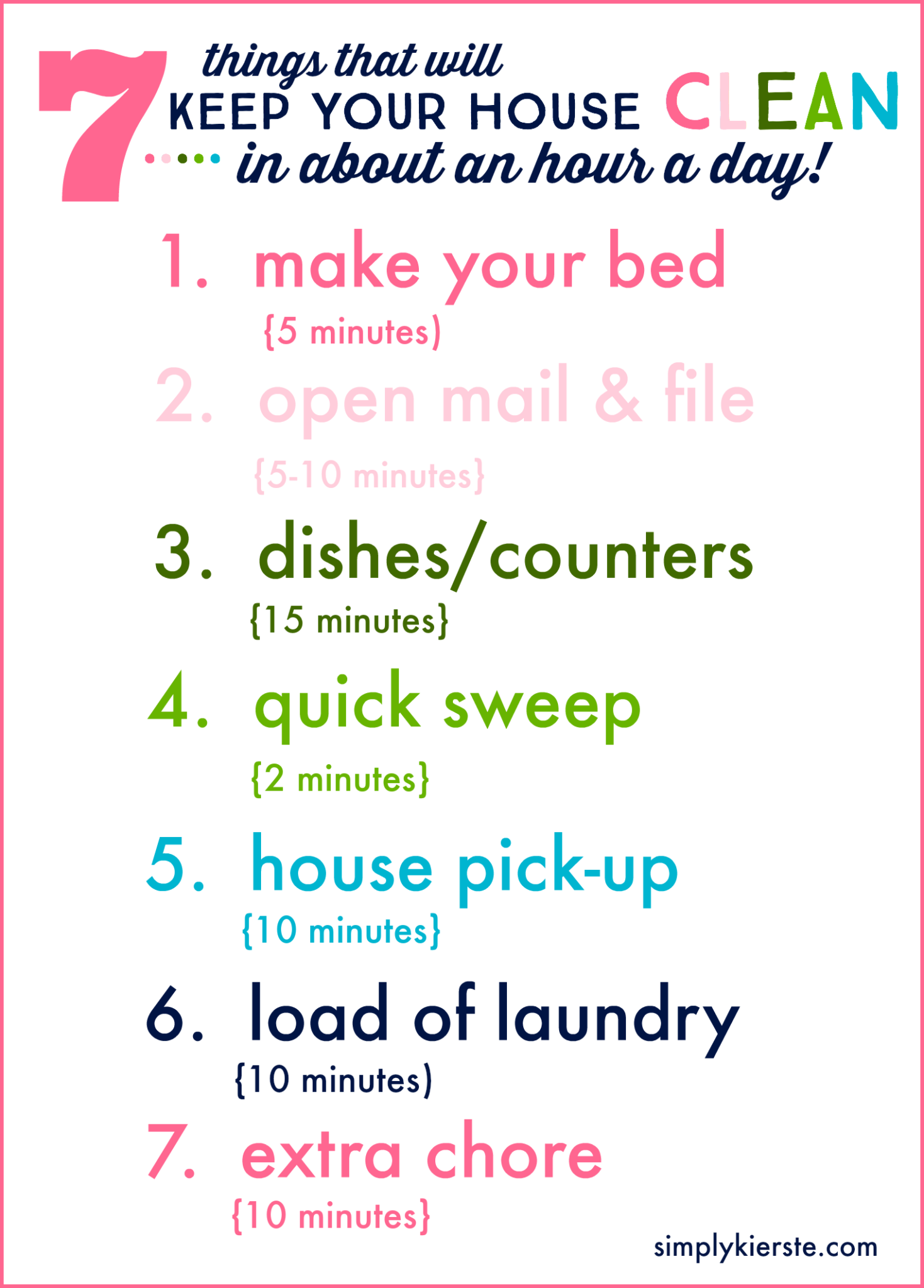 7 things that will help you keep your house clean in about an hour a day | oldsaltfarm.com
