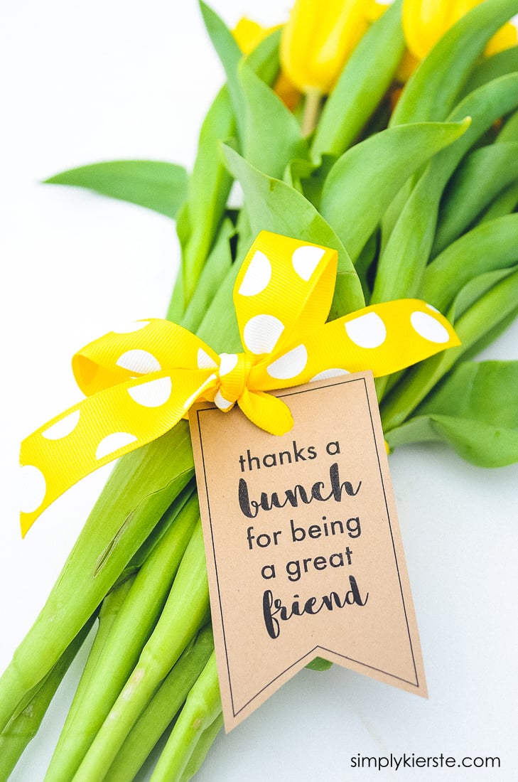 Thanks a Bunch! Printable Gift Tags for Flowers