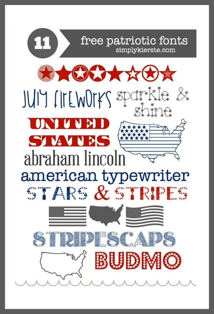 Free Patriotic Fonts | 4th of July Fonts | oldsaltfarm.com