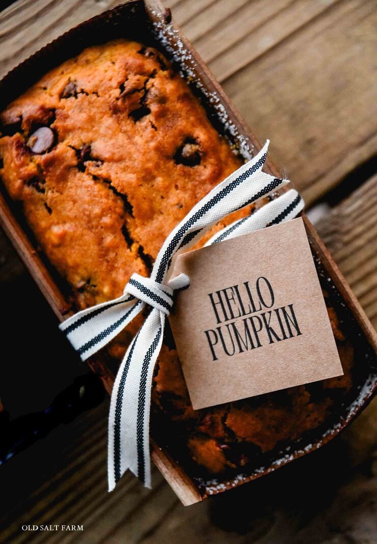 Hello Pumpkin Tag Chocolate Chip Pumpkin Bread