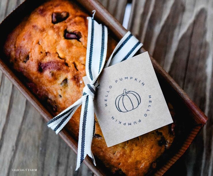 Hello Pumpkin Tag Chocolate Chip Pumpkin Bread