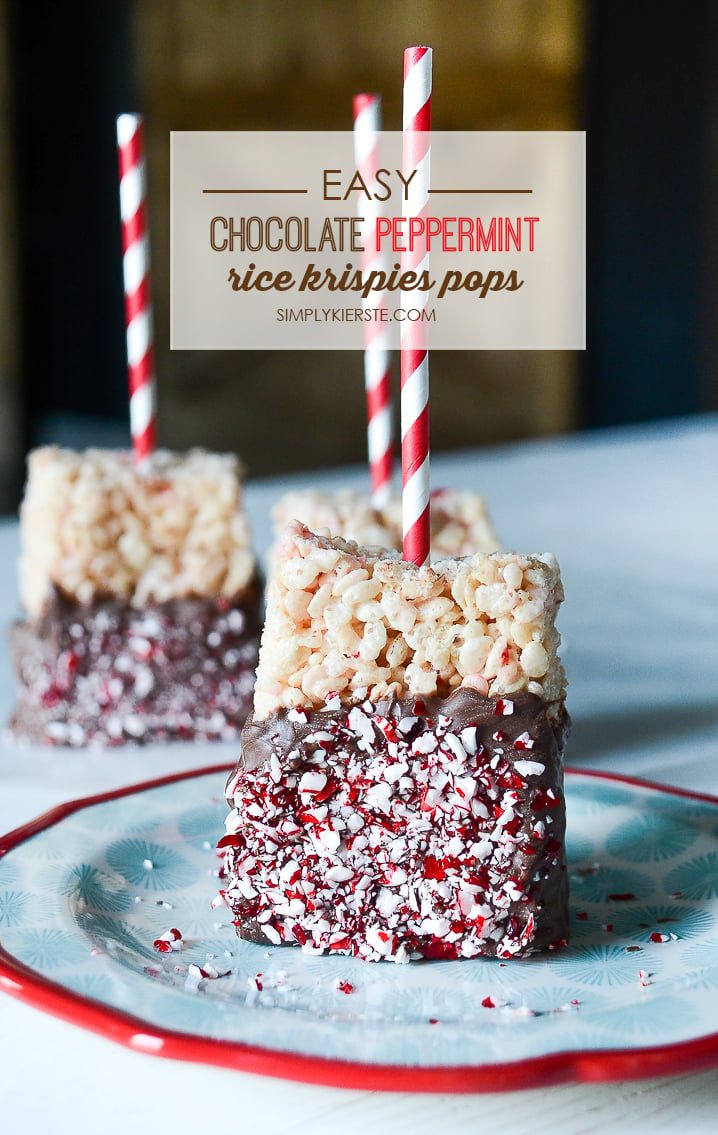 Chocolate Peppermint Rice Krispies Pops | oldsaltfarm.com
