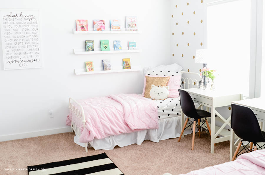 Pink & Gold Girls’ Bedroom