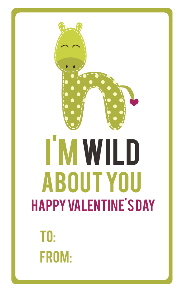 Cute animal valentine I'm wild about you