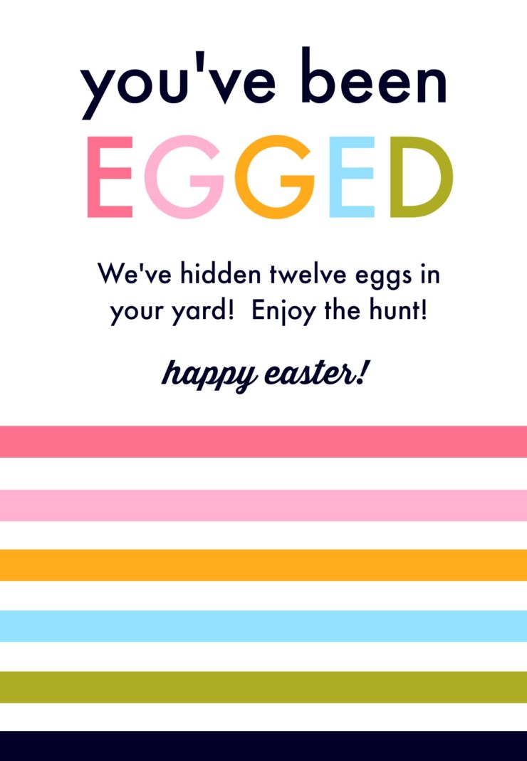 You've Been Egged Printable