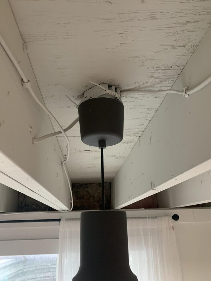 painted exposed basement ceiling