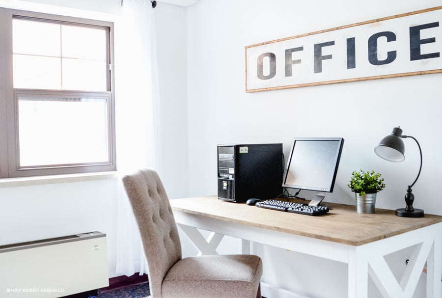 Farmhouse Style Office Makeover on a Budget