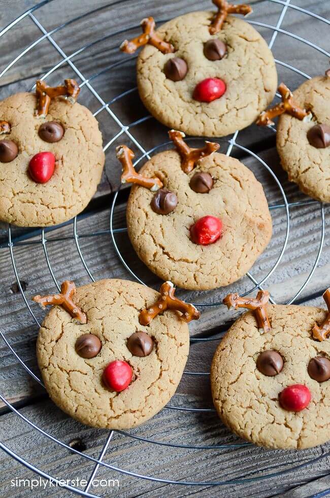 Peanut Butter Rudolph Cookies
