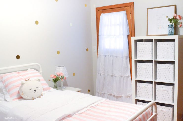 Little Girl's Bedroom Makeover | Pink Gold and White