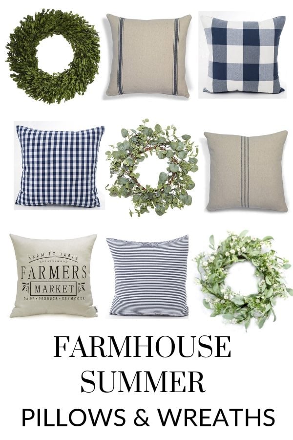 Farmhouse Summer Pillows & Wreaths