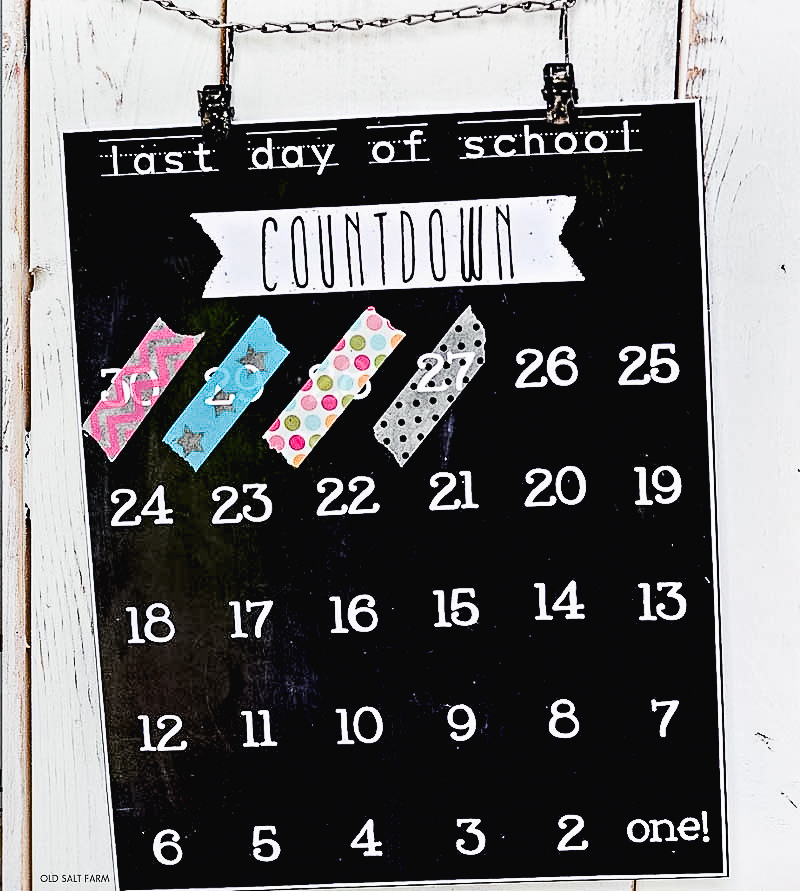 Last Day Of School Countdown Free Printable Old Salt Farm Last Day Of School Countdown Free Printable Old Salt Farm