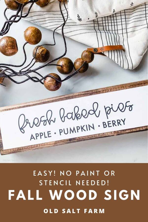 DIY Fall Wood Sign | No Paint or Stencils Needed! | Old Salt Farm