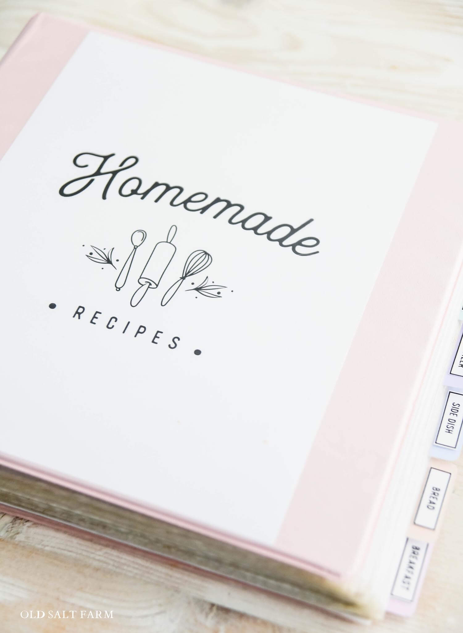 Recipe Book Binder | Free Printables | Old Salt Farm