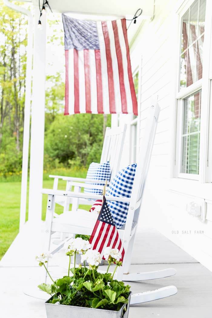 Patriotic Farmhouse Summer Porch 