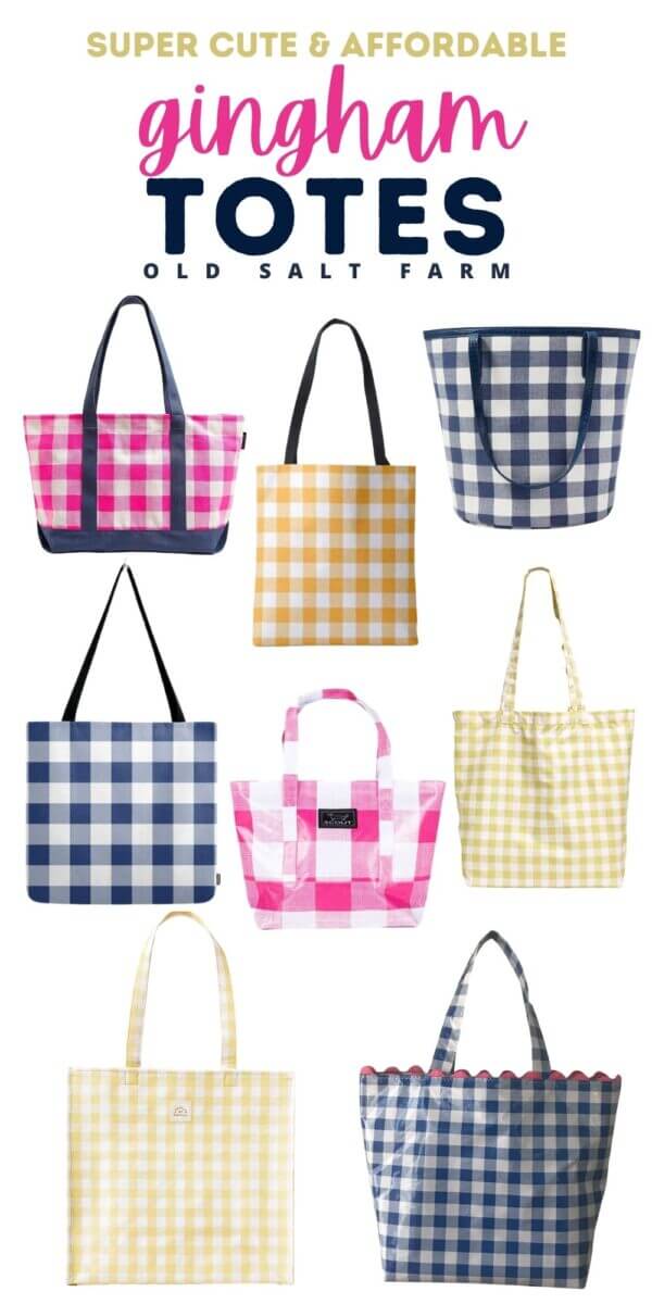 Collection of Gingham Tote Bags