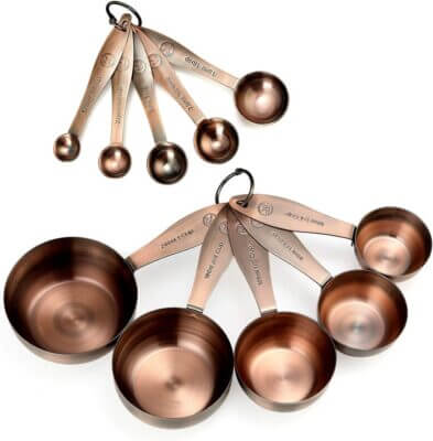 Copper Measuring Cups and Measuring Spoons