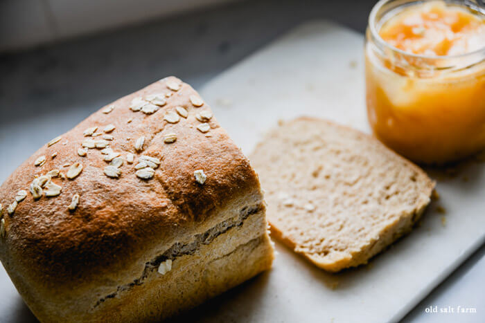 Easy Homemade Wheat Bread + Peach Jam