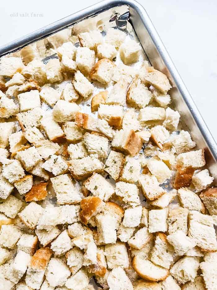 Homemade Bread Cubes for Stuffing 
