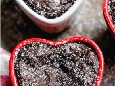 Easy Valentine's Day Dessert Heart Brownies in a Ramekin
