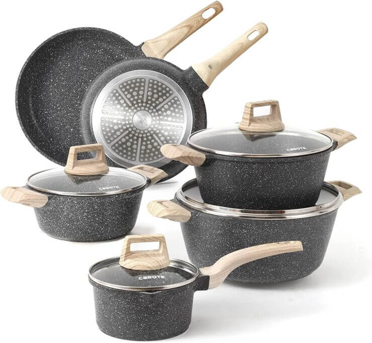 Farmhouse Cookware Speckled Pots and Pans