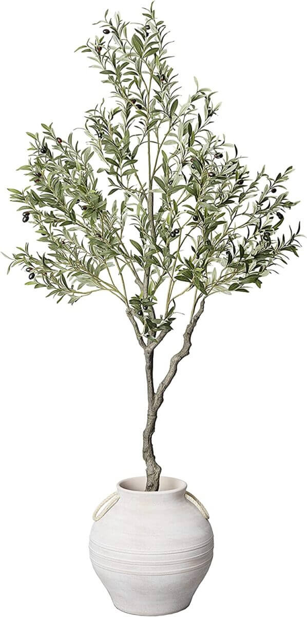 VYNT Olive Tree Artificial 7 Feet Tall, Fake Indoor Tree, Faux Decorative Tree