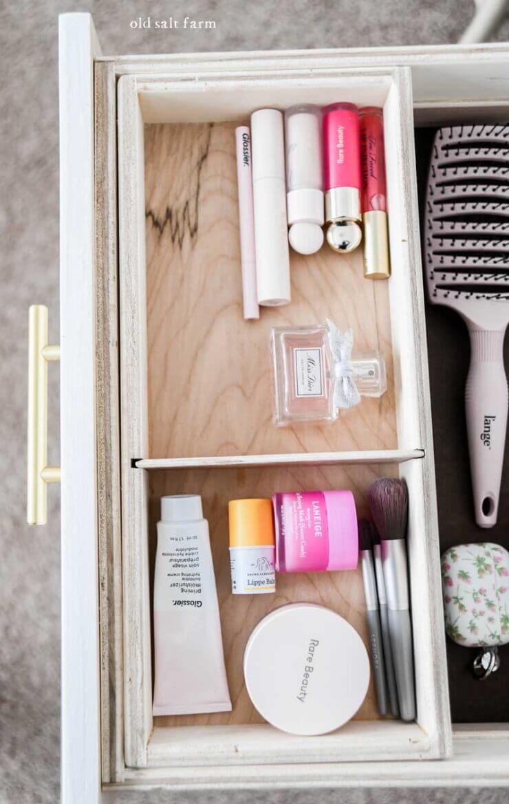 teen girl desk drawer makeup