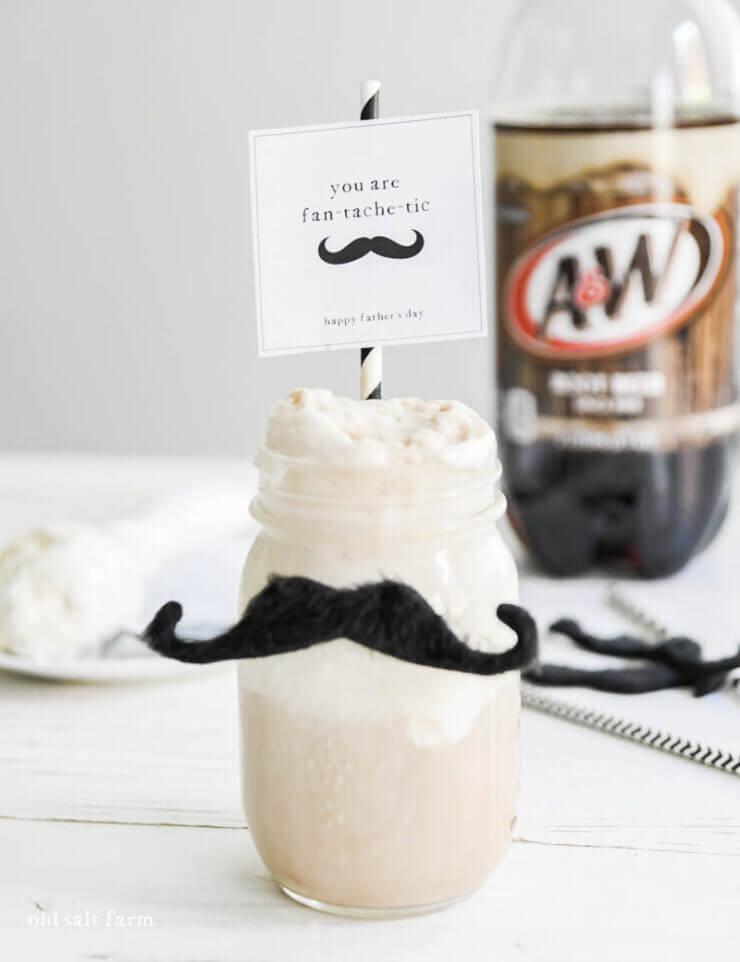 Root Beer Floats & Mustache Printable for Dad